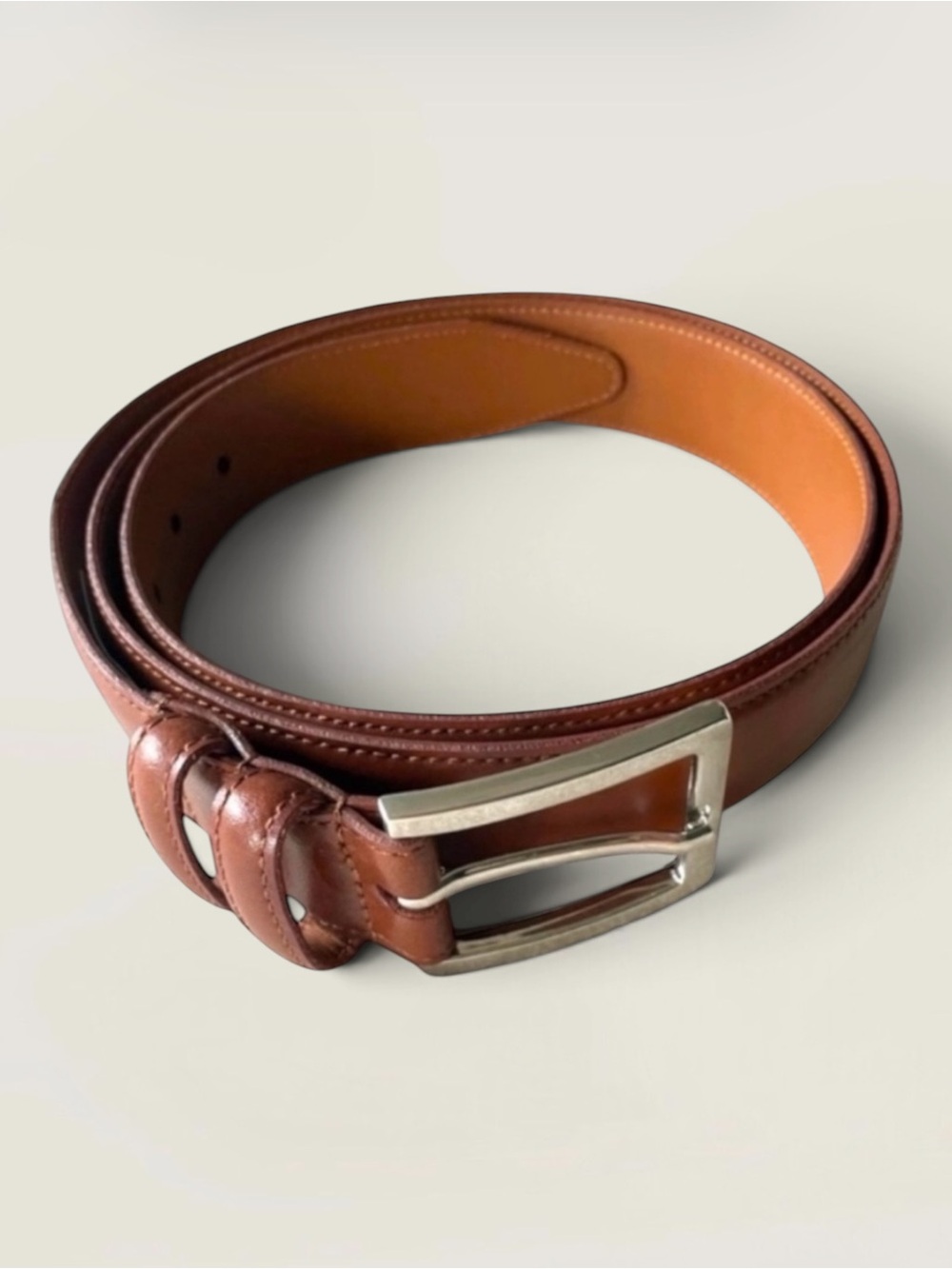 NORDSTROM WALNUT CALF LEATHER BELT 44